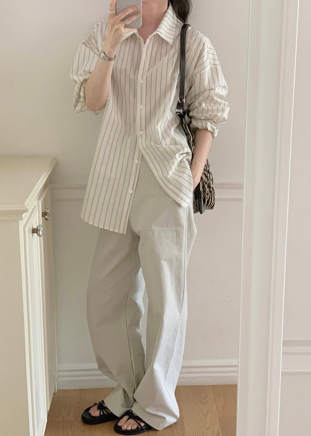 Oversized linen pattern shirt