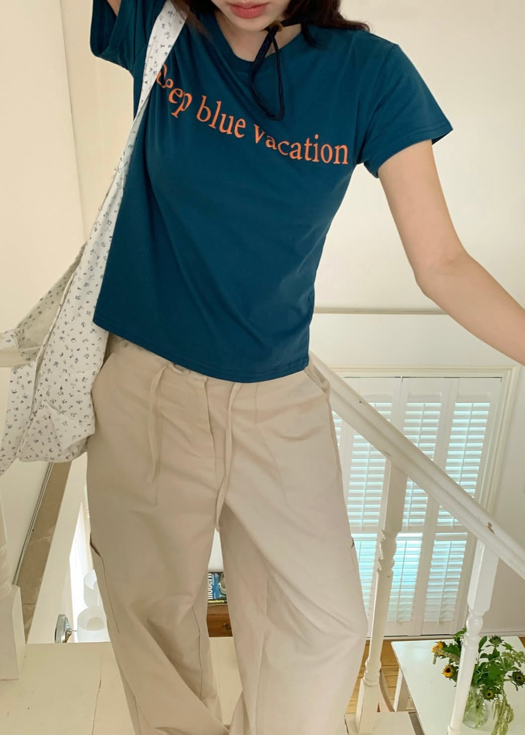 Blue vacation tee