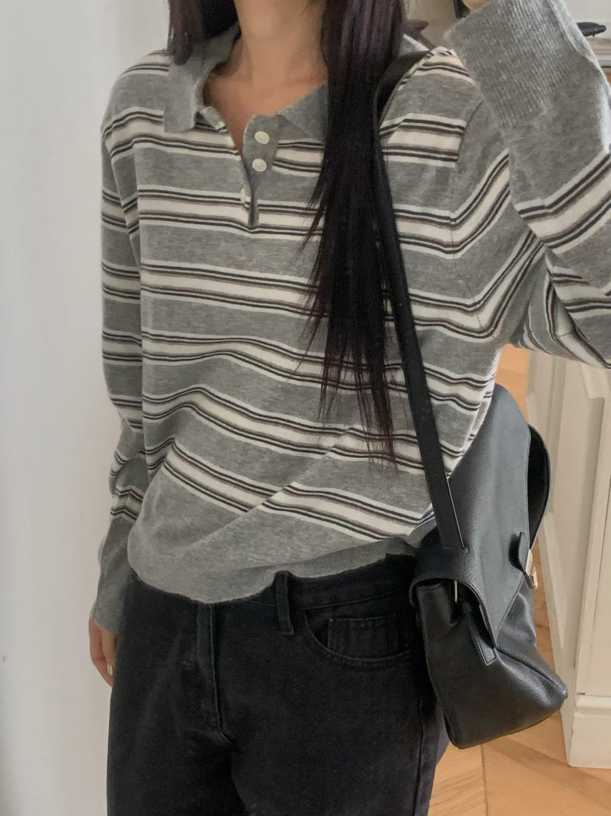 Retro stripes knit polo