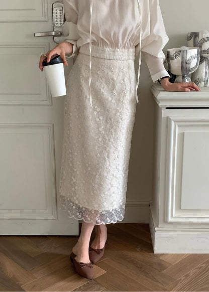 Floral lace skirt