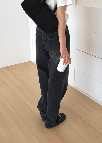 Dark washed straight jeans