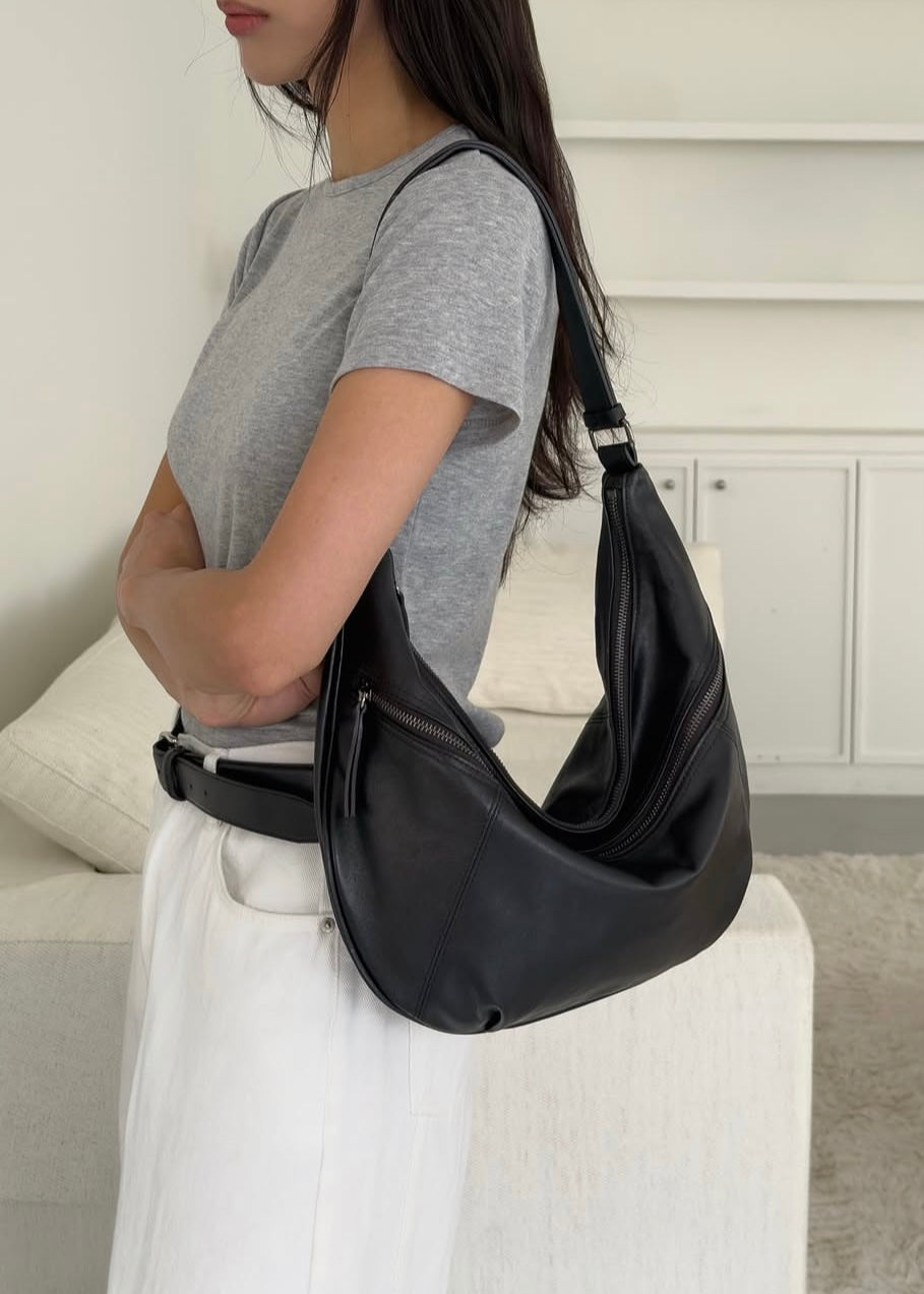 Half moon zip up bag