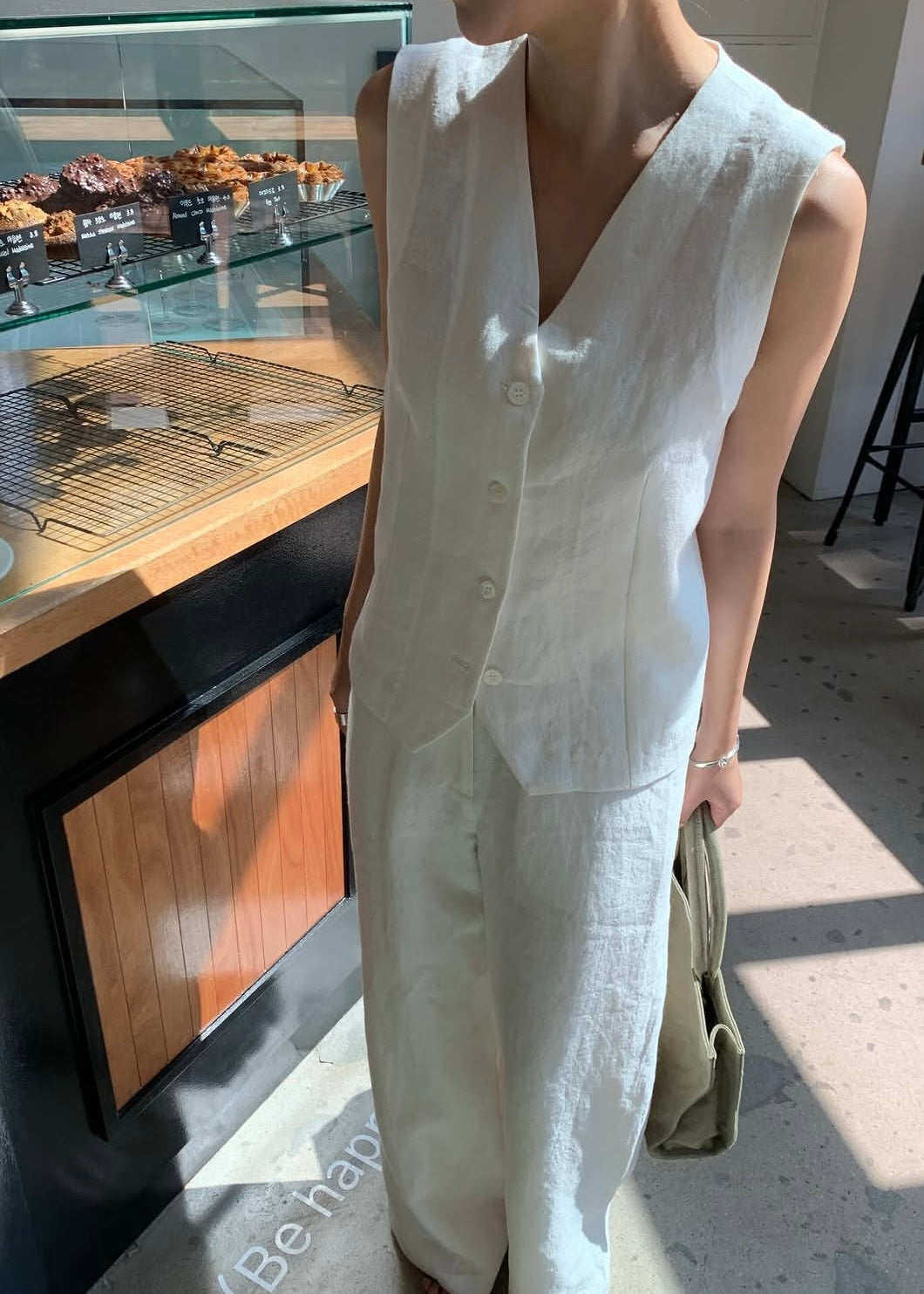 Summer linen waist coat