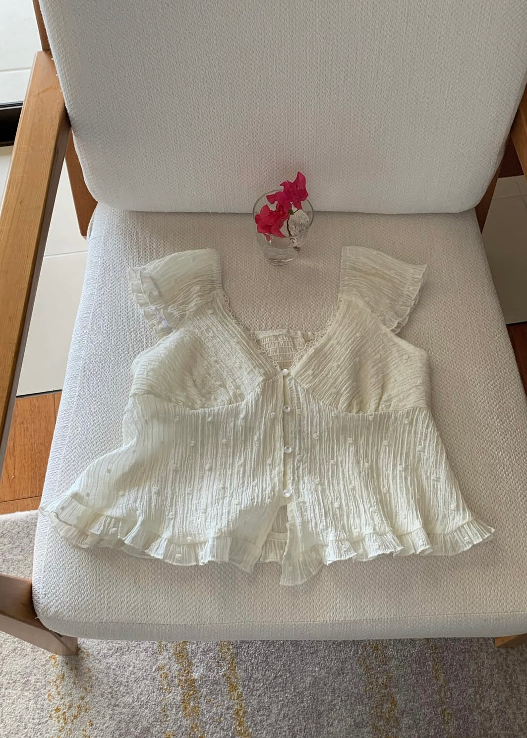 Crepe chiffon open blouse