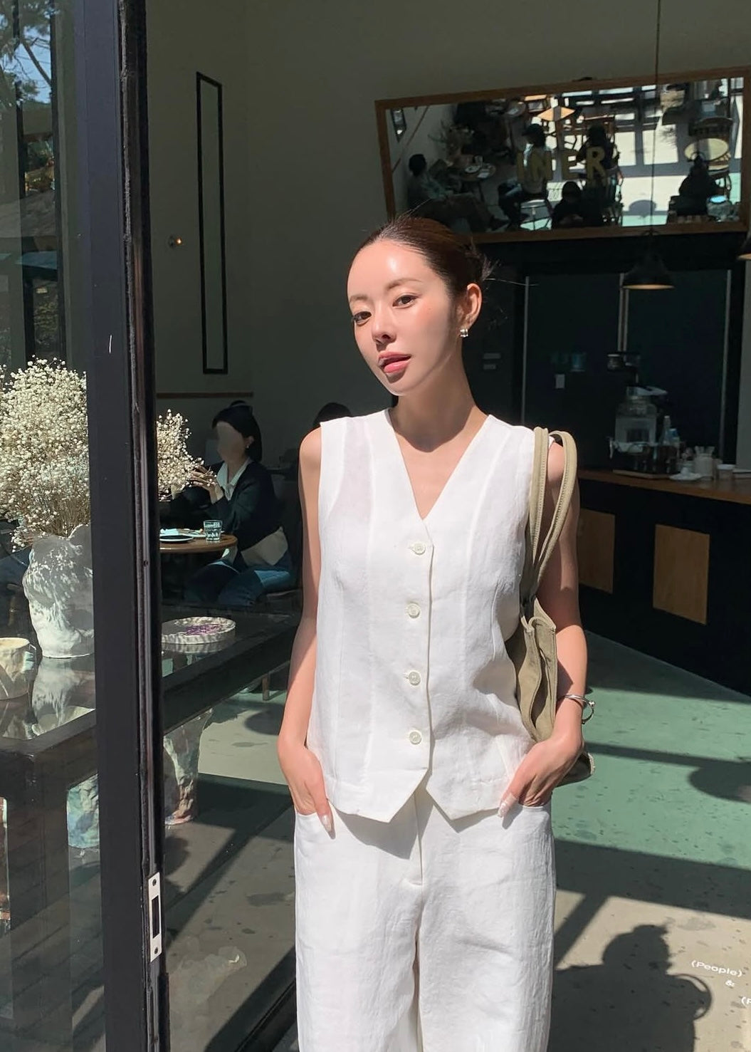 Summer linen waist coat
