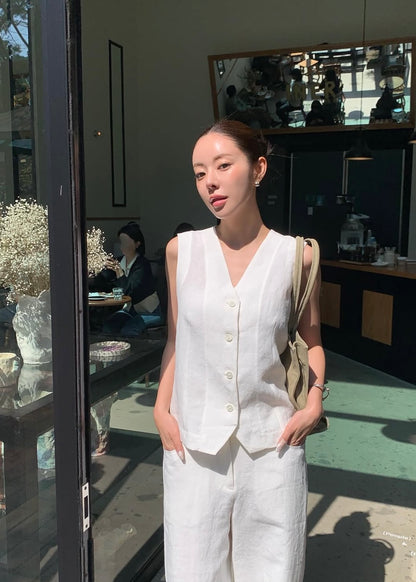 Summer linen waist coat