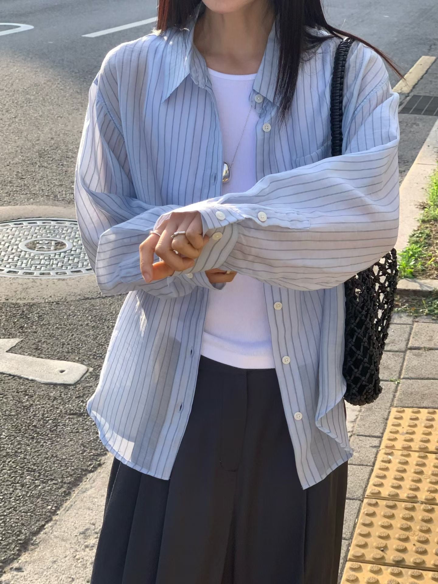 Transparent stripes shirt