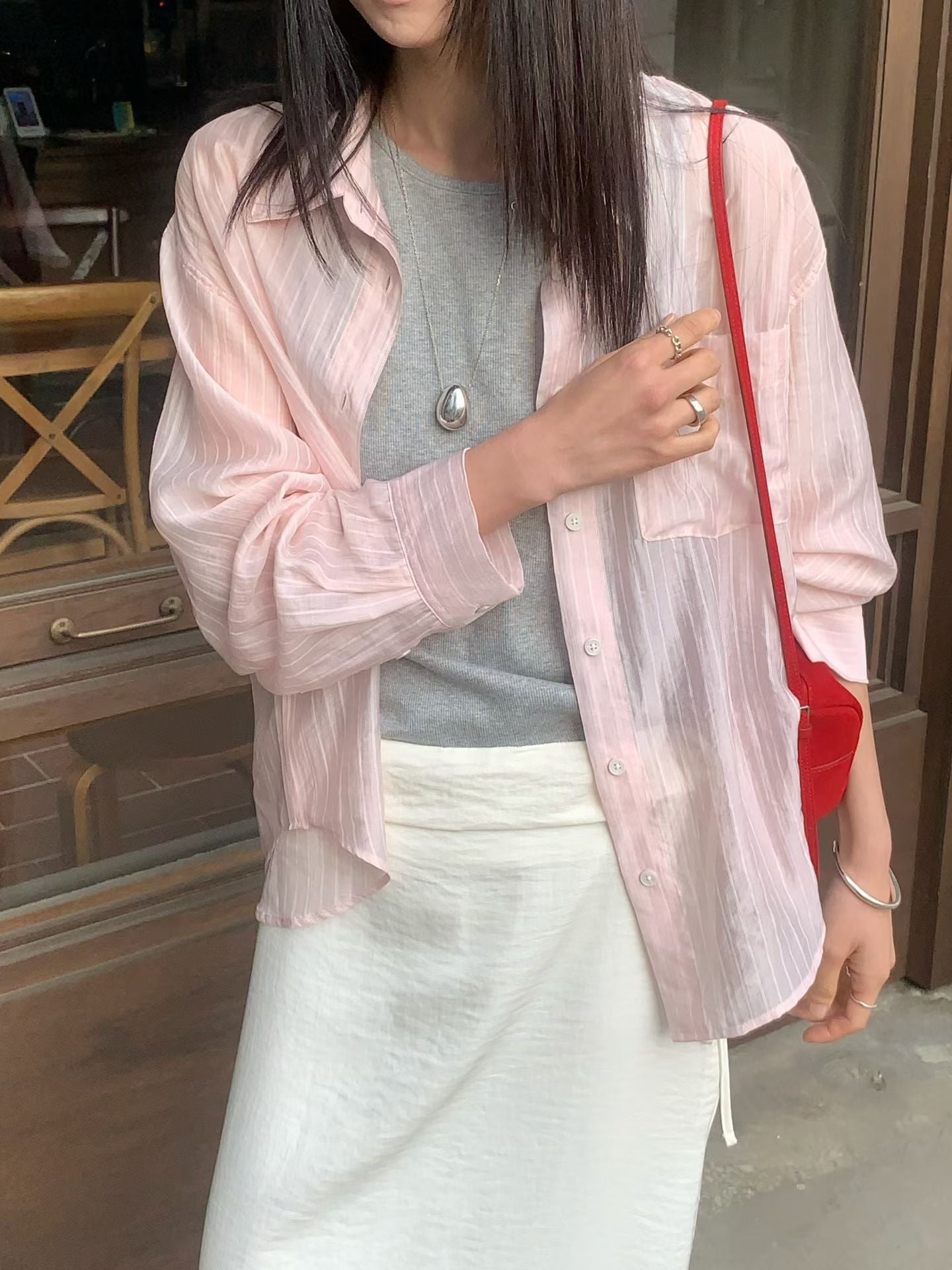 Transparent stripes shirt