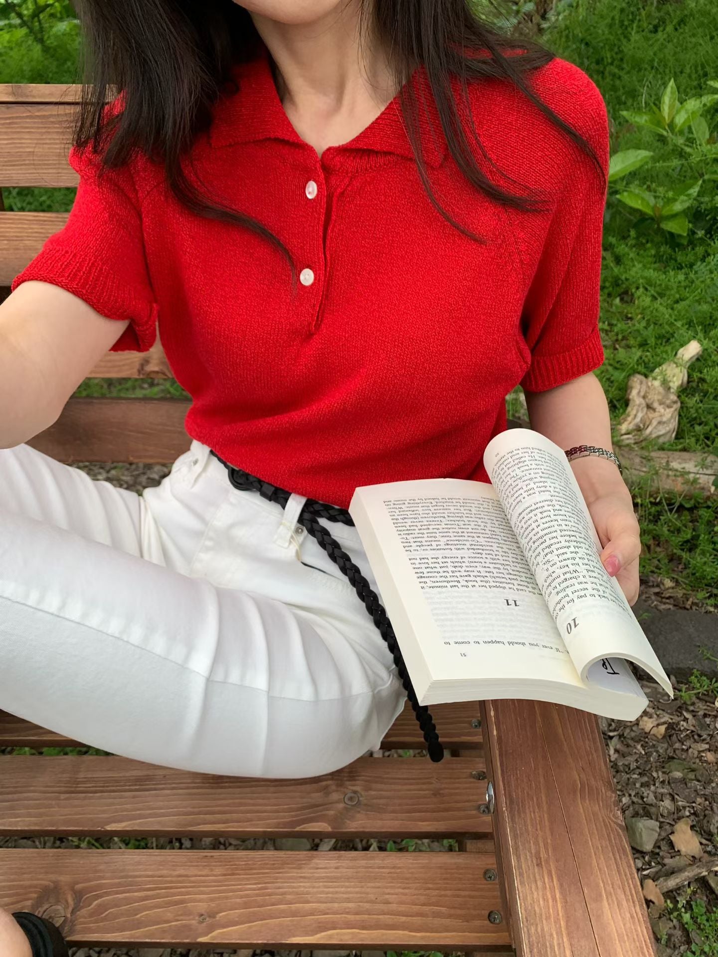 Towel knit polo