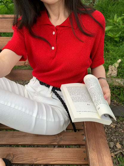 Towel knit polo