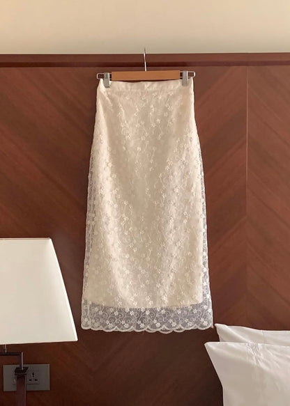 Floral lace skirt