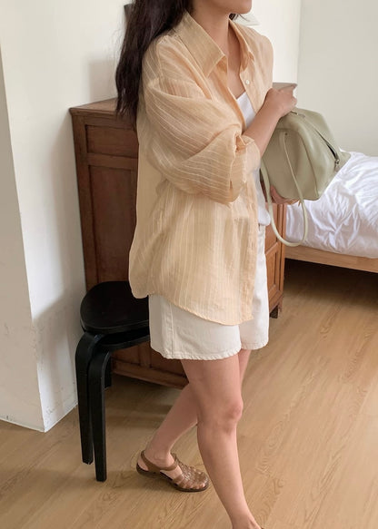 See through stripes shirt
