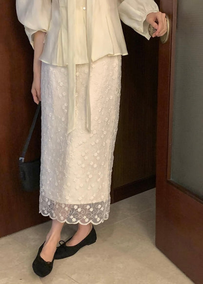 Floral lace skirt