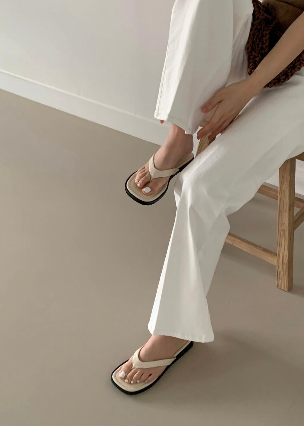 Square headed slippers