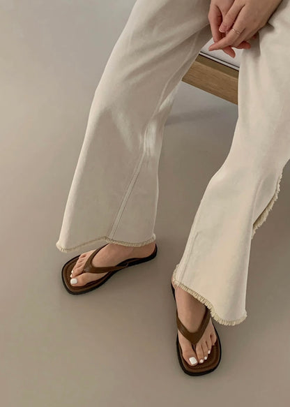Square headed slippers