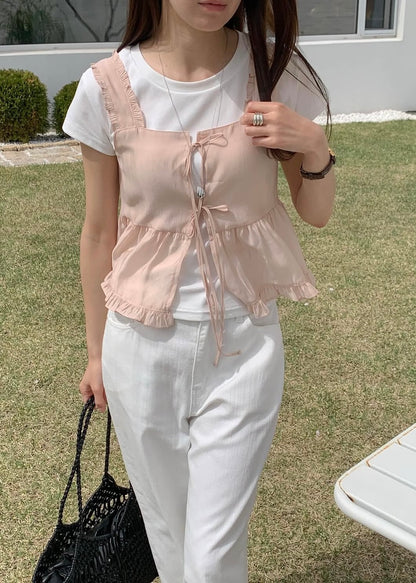 Two side ruffle blouse