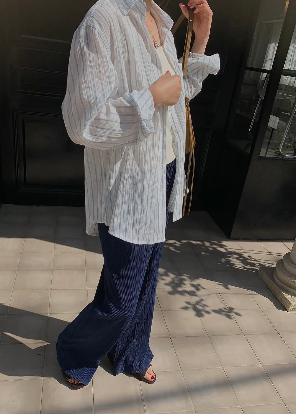 Breathable sunblock stripes shirt