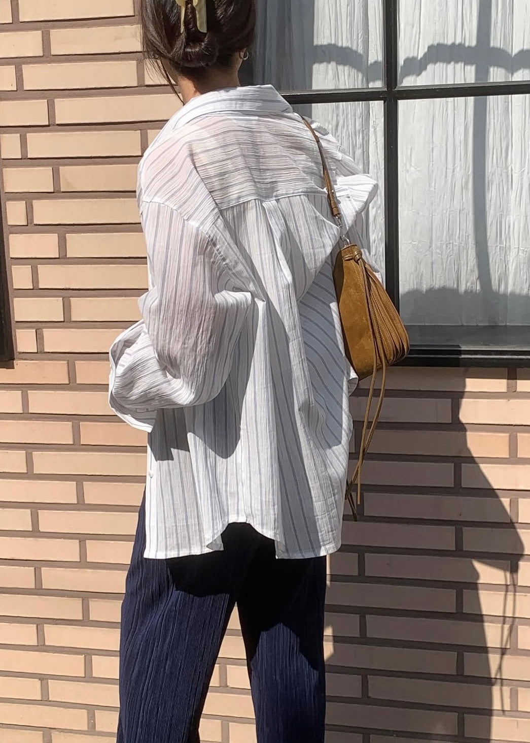 Breathable sunblock stripes shirt