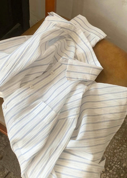 Breathable sunblock stripes shirt