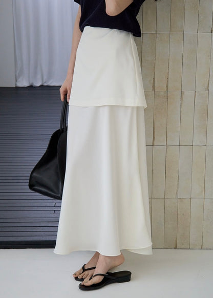 Apron silky skirt
