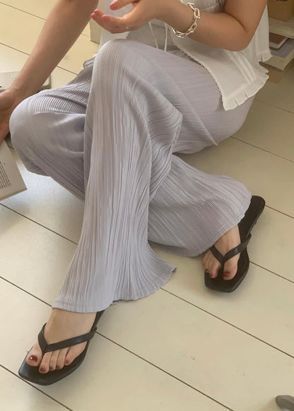 Pleated bell bottom pants