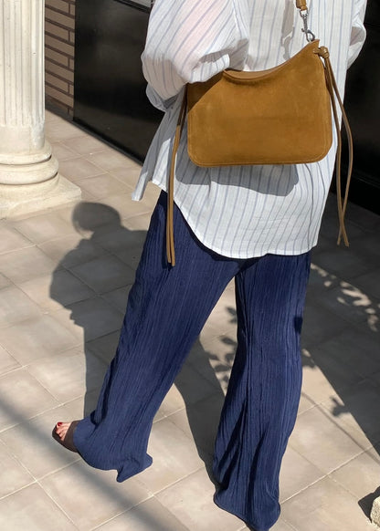 Pleated bell bottom pants