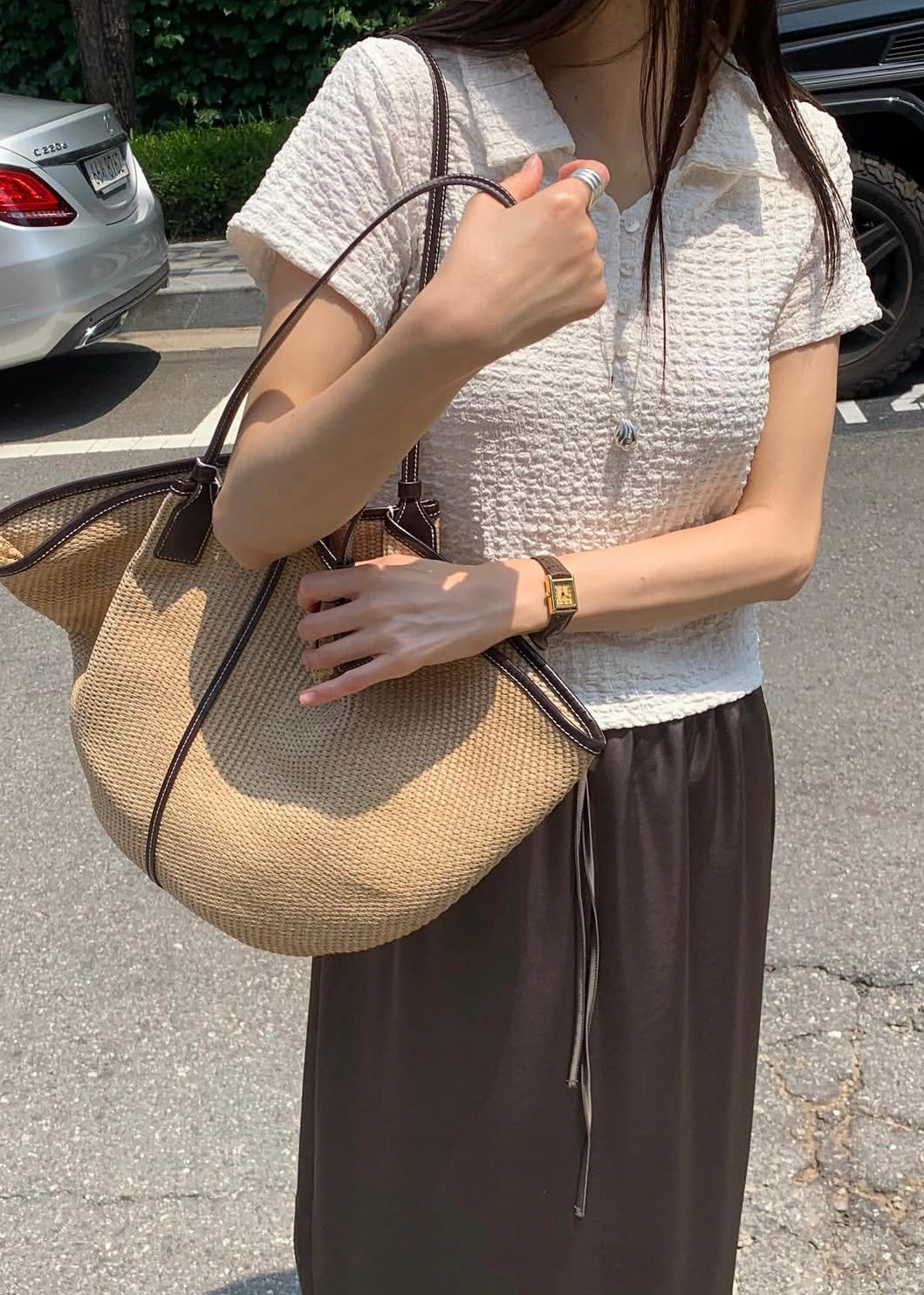 Puff chiffon polo