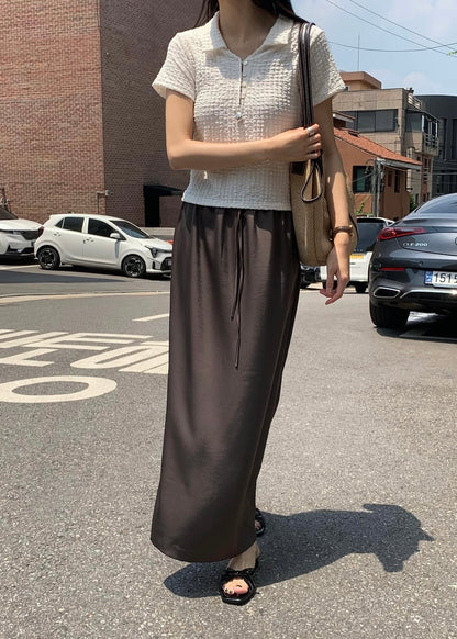 Puff chiffon polo