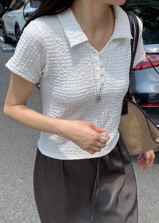 Puff chiffon polo