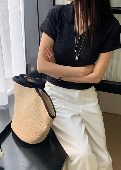 Puff chiffon polo