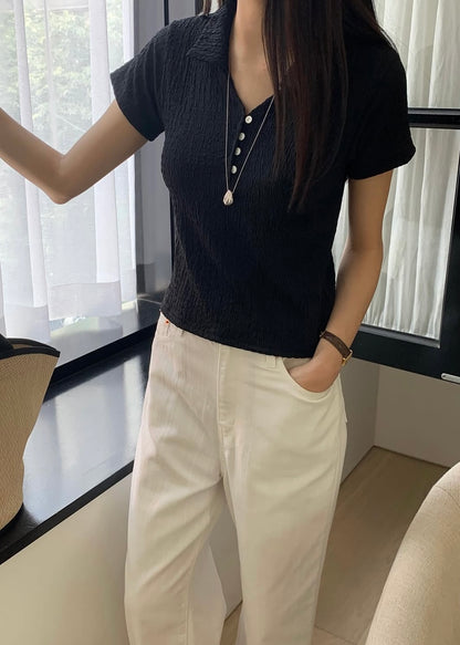 Puff chiffon polo