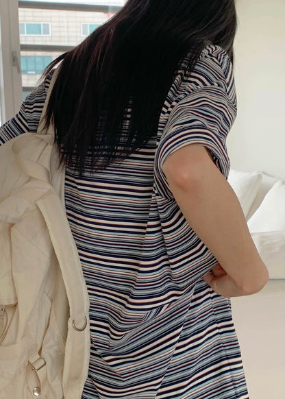 Oversized multi stripes polo