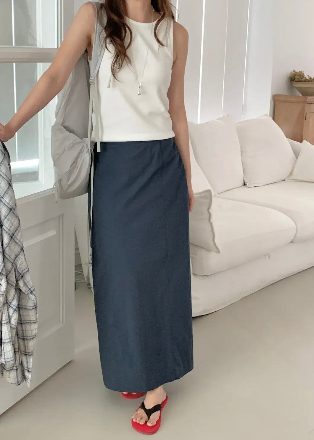 Nylon A-line skirt