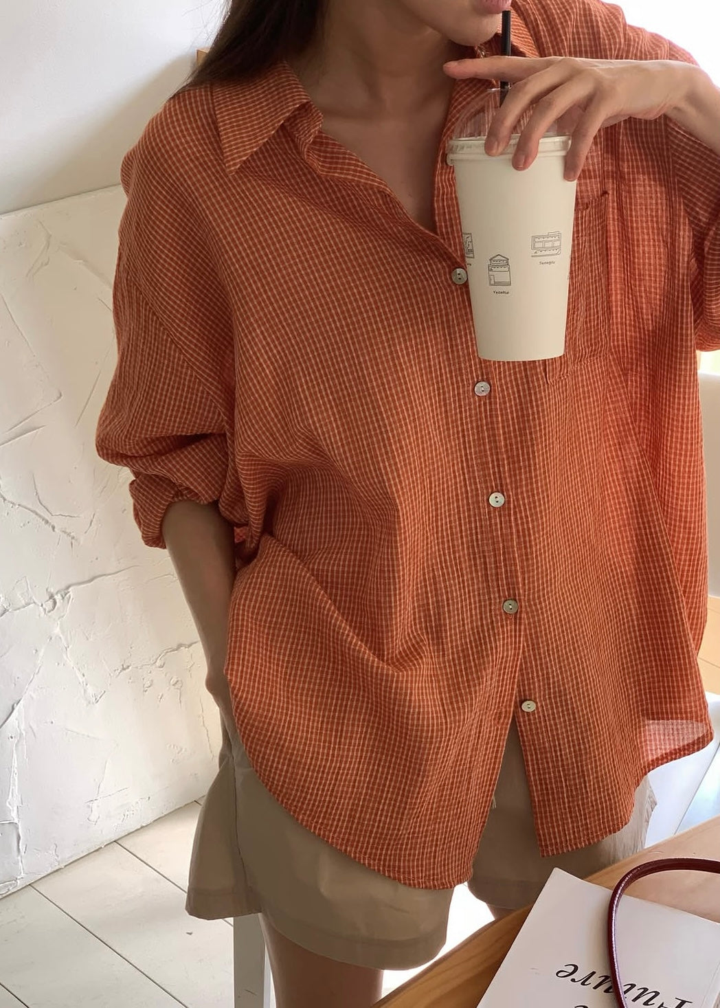 Micro checkers resort shirt
