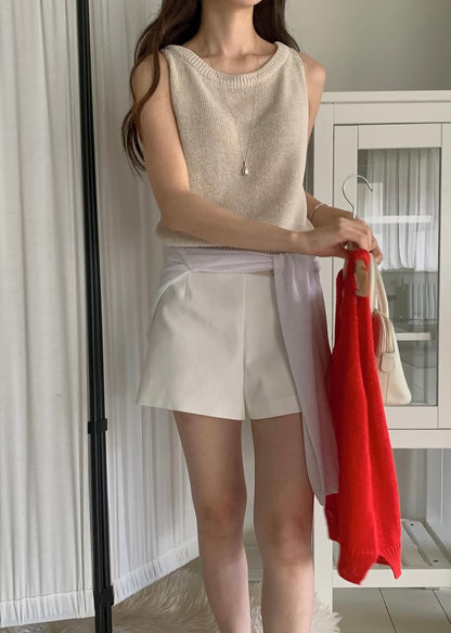 Sleeveless vented knit top