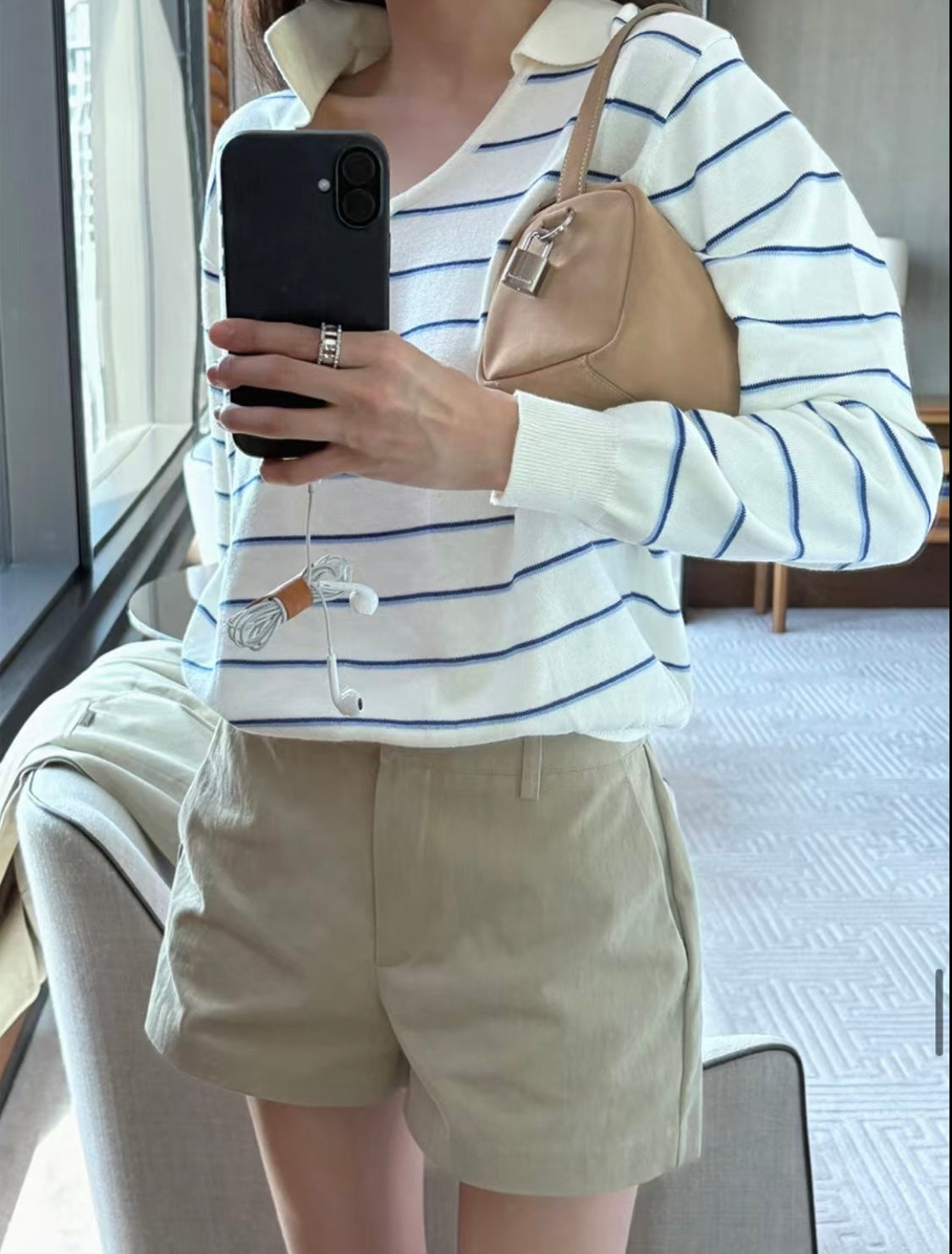 Stripes knit polo