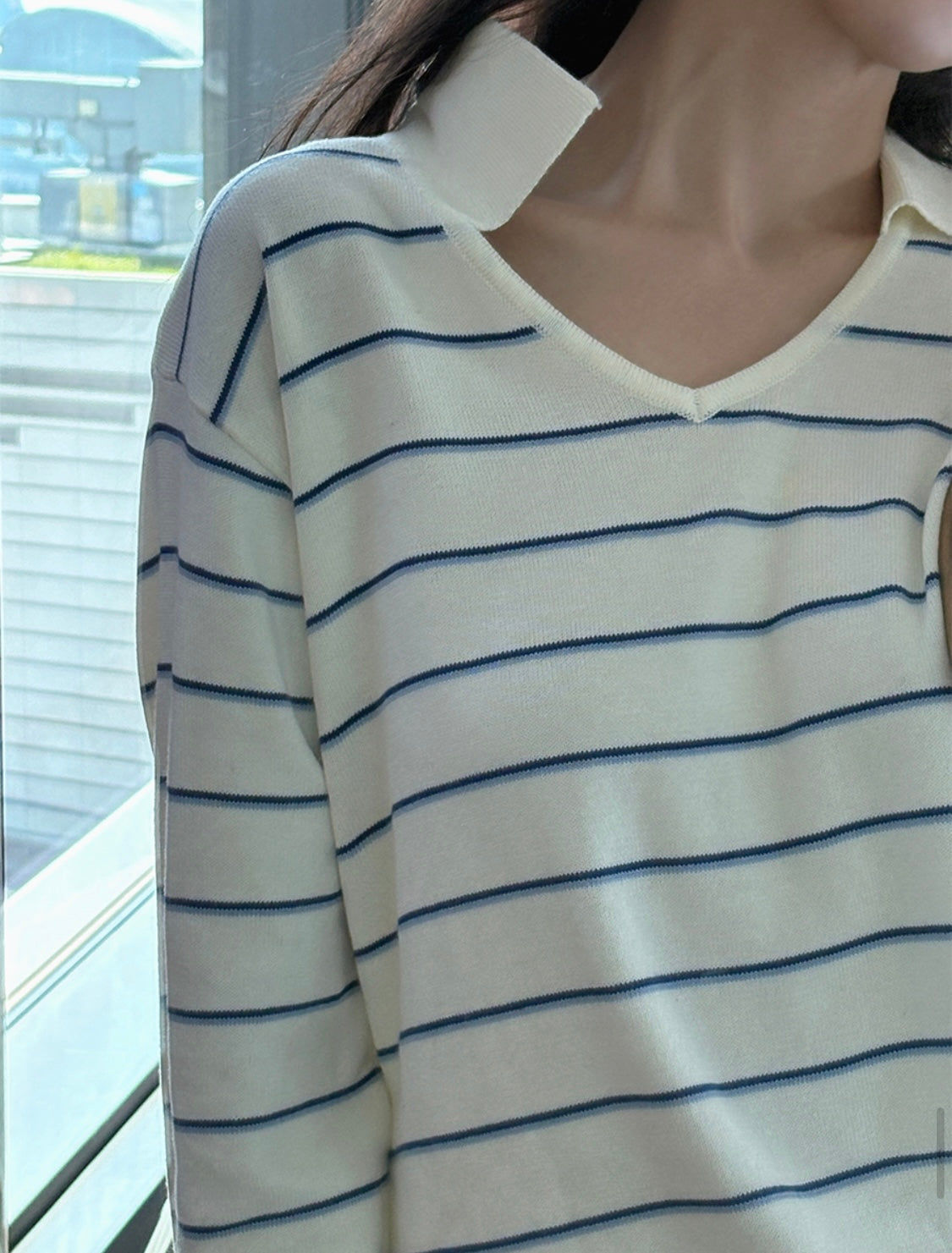 Stripes knit polo
