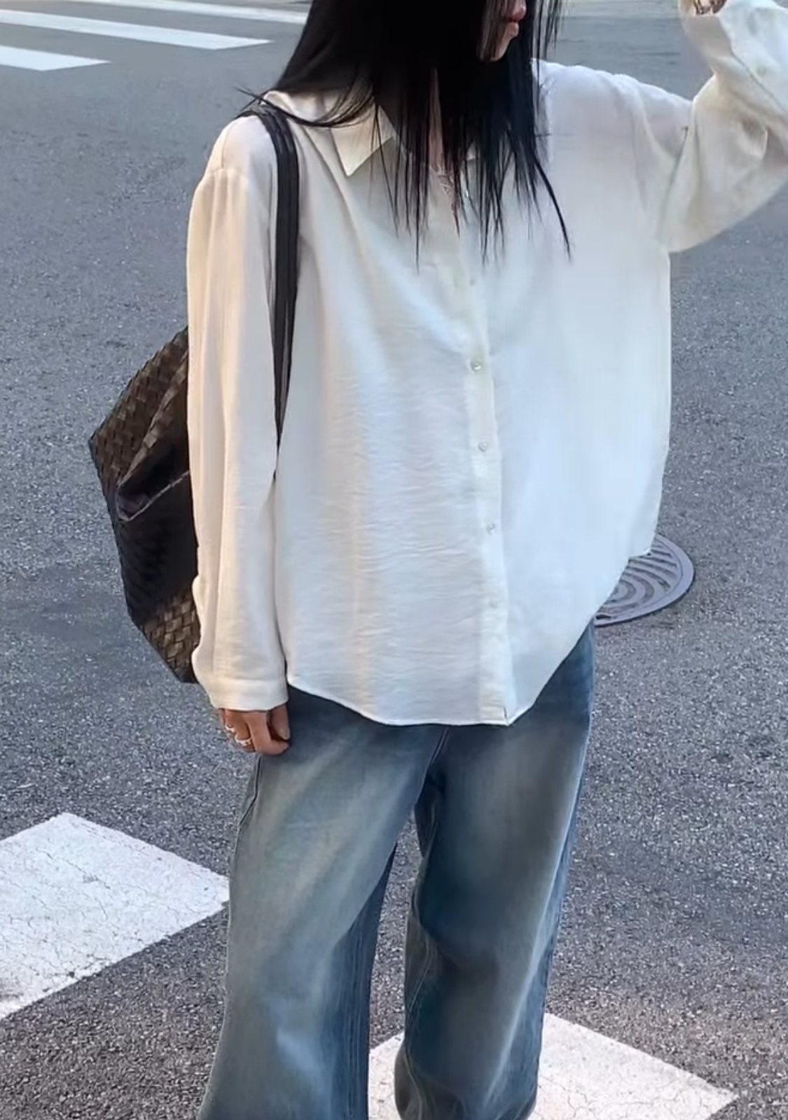 Light wrinkle relax shirt