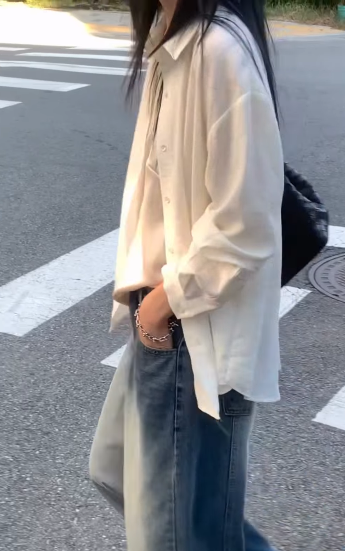 Light wrinkle relax shirt