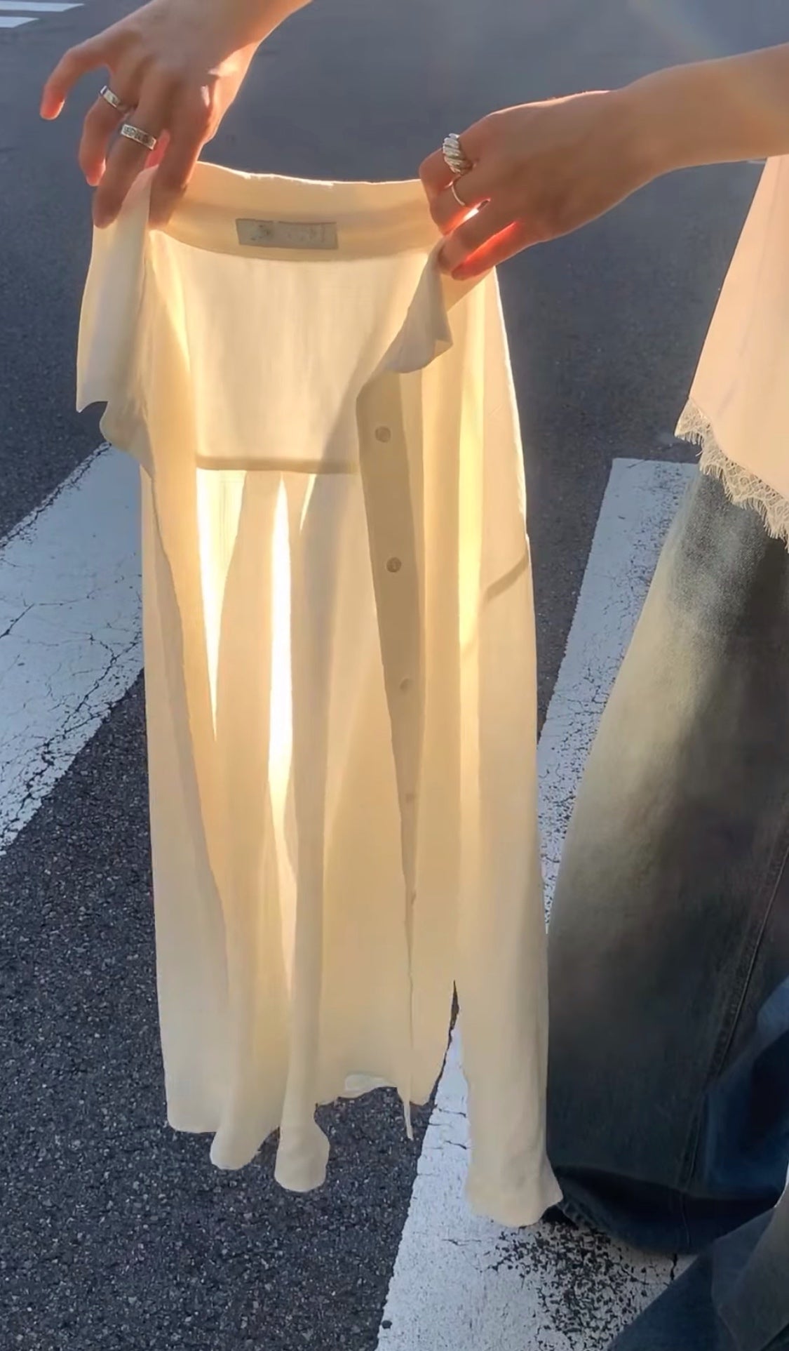 Light wrinkle relax shirt