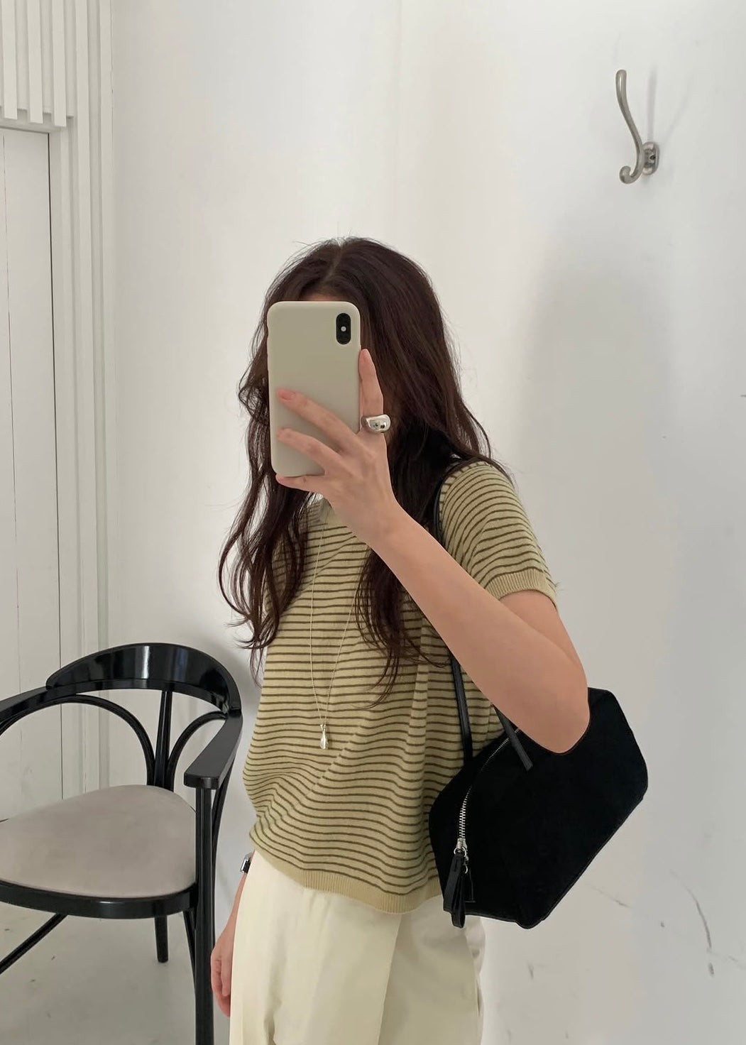 Borders knit tee