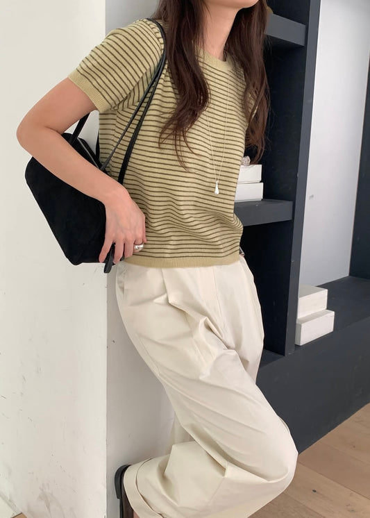 Borders knit tee