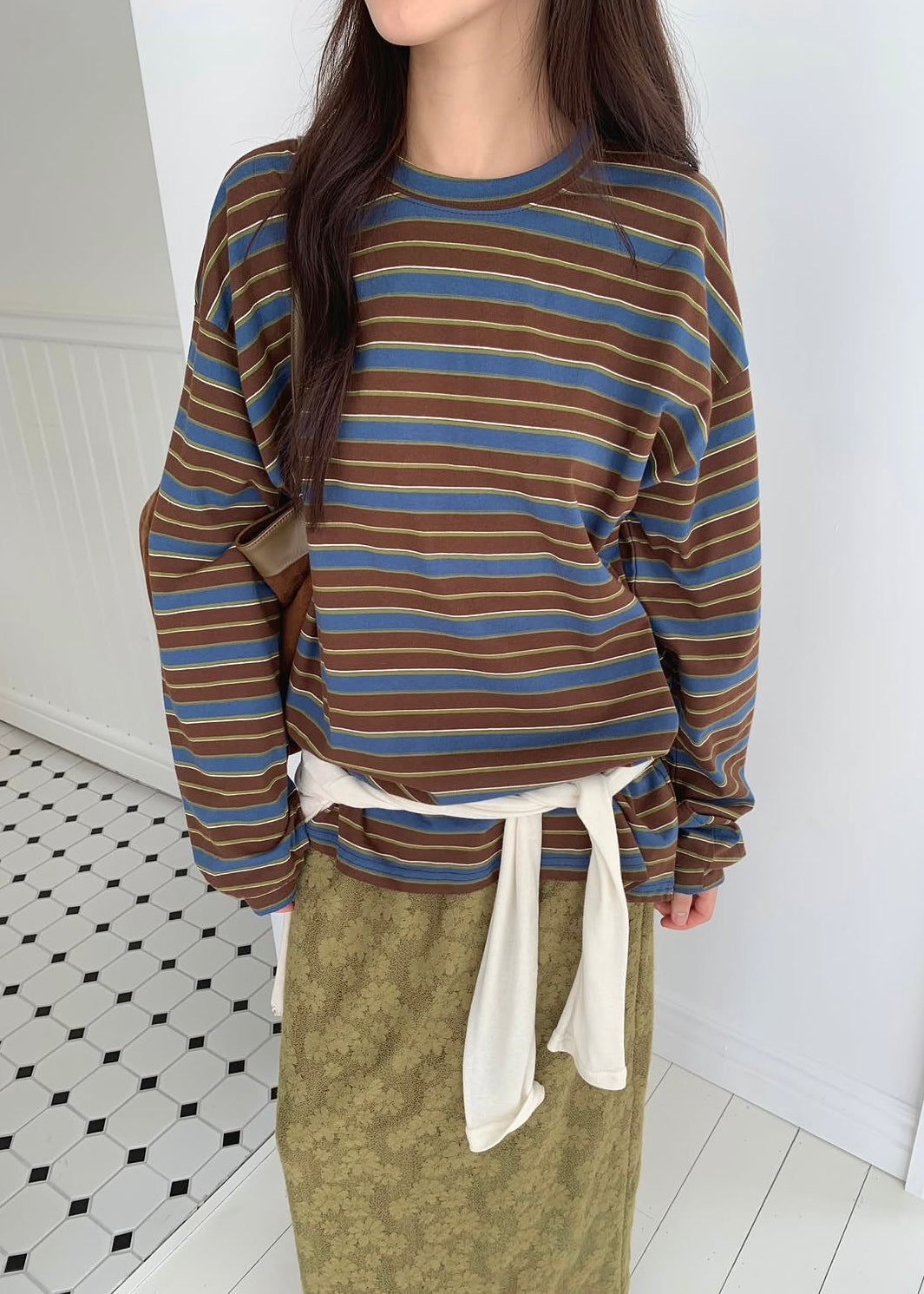 Loosen retro stripes tee