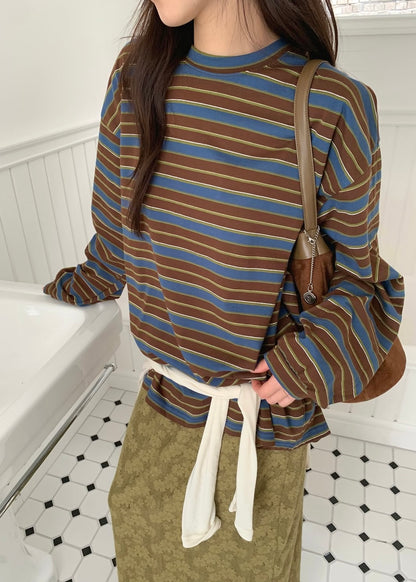 Loosen retro stripes tee