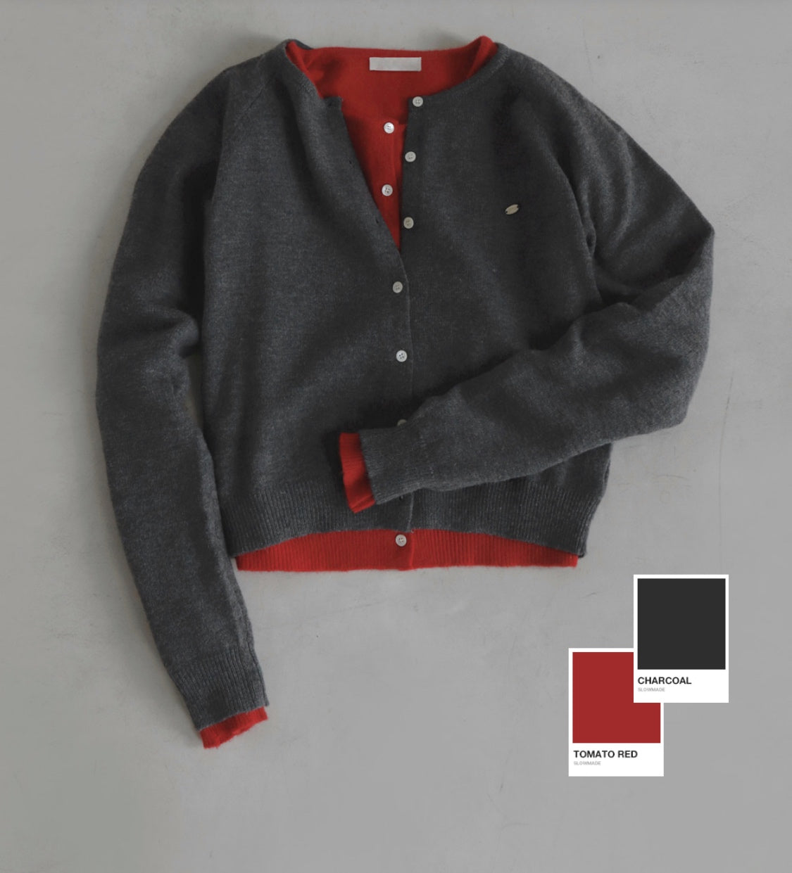 Cropped pin cardigan