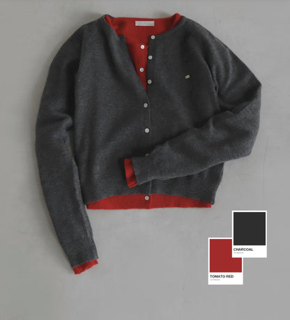 Cropped pin cardigan