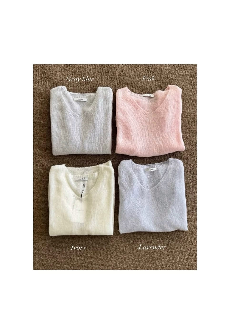 V-neck airy knit jumpers