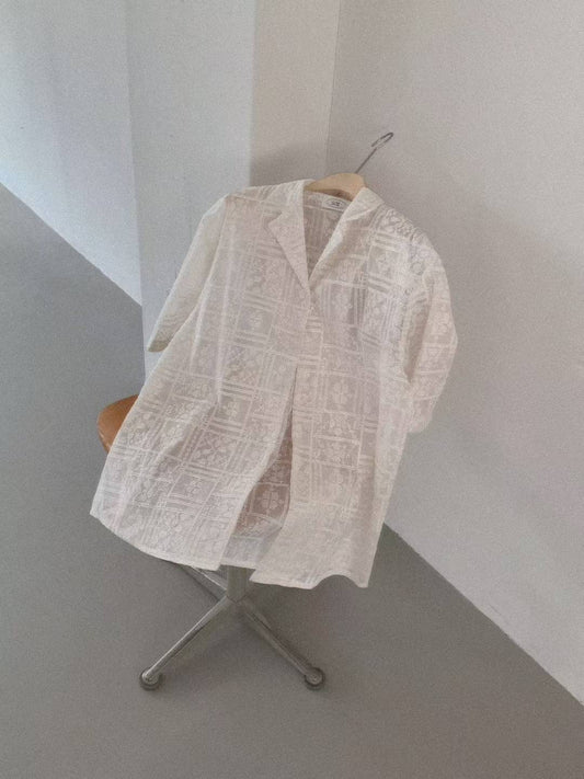 Checkers lace shirt