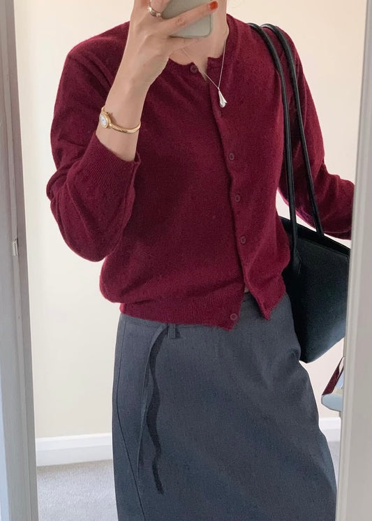 Cashmere crew neck cardigan