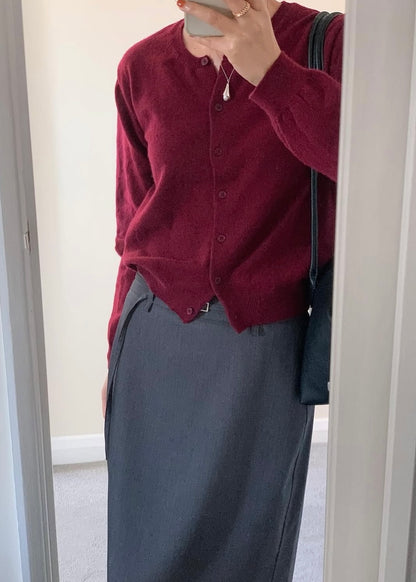 Cashmere crew neck cardigan